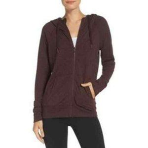 Zella Burgundy Zip Fleece Sweatshirt